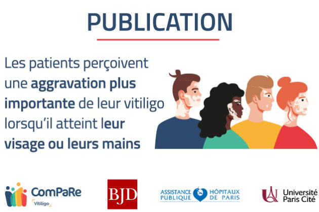 les patients perçoivent  une aggravation plus importante de leur vitiligo lorsqu’il atteint leur visage ou leurs mains les patients perçoivent une aggravation plus importante de leur vitiligo lorsqu'il atteint leur visage ou leurs mains