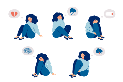 depression (1) Image dessinée d'une femme ayant une dépression